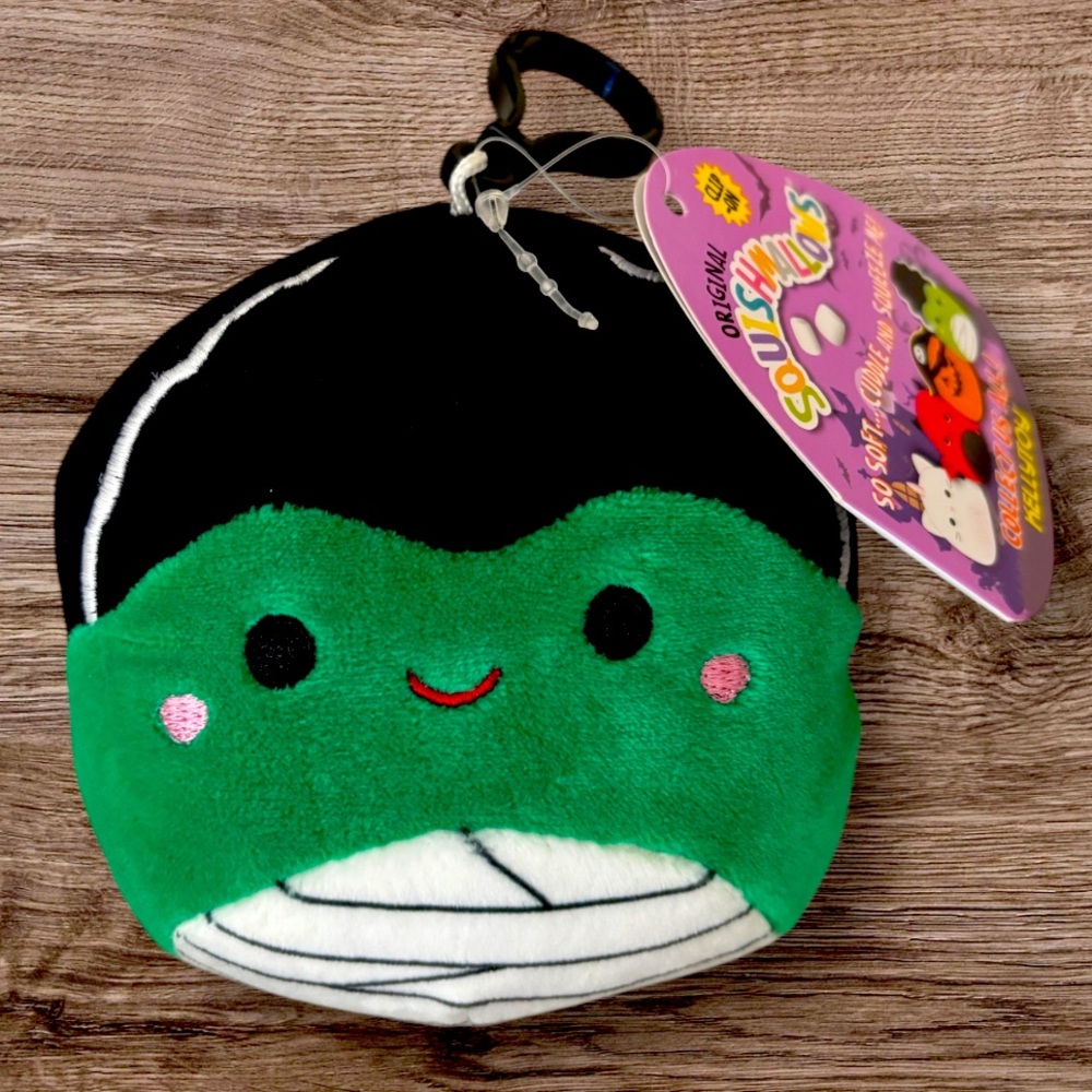 Squishmallows Myrtle Bride of Frankenstein Plush 3.5” Clip NWT Halloween Hreen